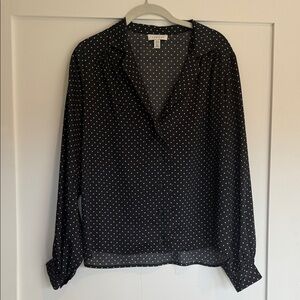 Topshop Black and White Polka Dot Blouse